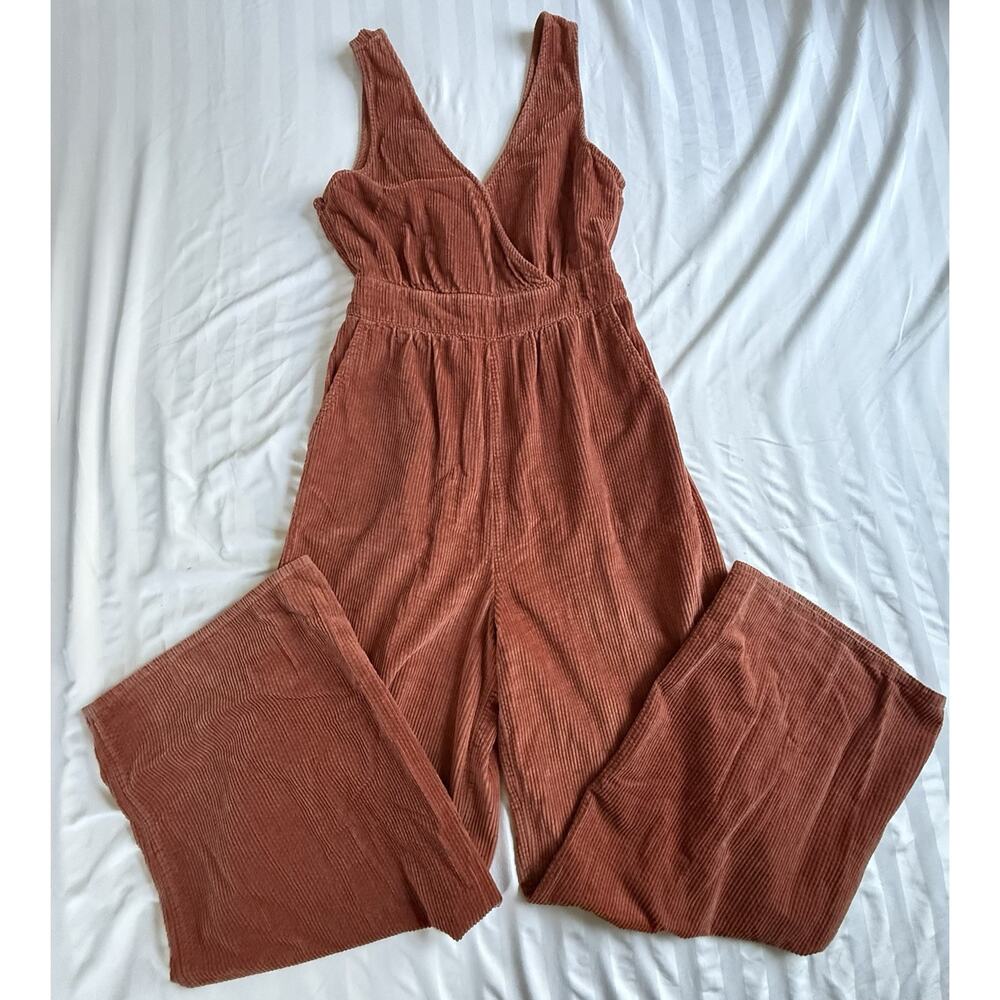 American Eagle Women’s Corduroy Jumpsuit Burnt Orange Small Tall